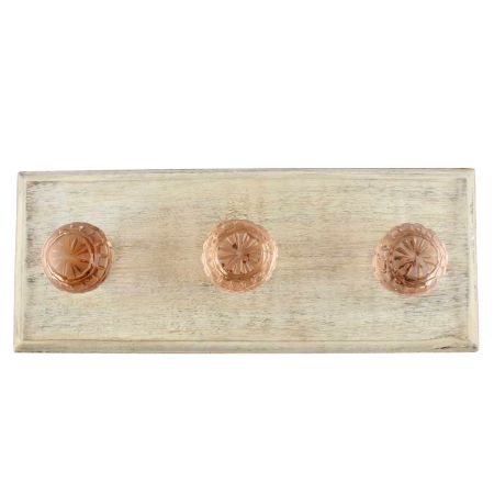 Pink Fine Cut Glass Wooden Hook